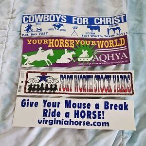 NWT Vintage Horse Equestrian Cowboy Bumper Stickers Lot Of 4
